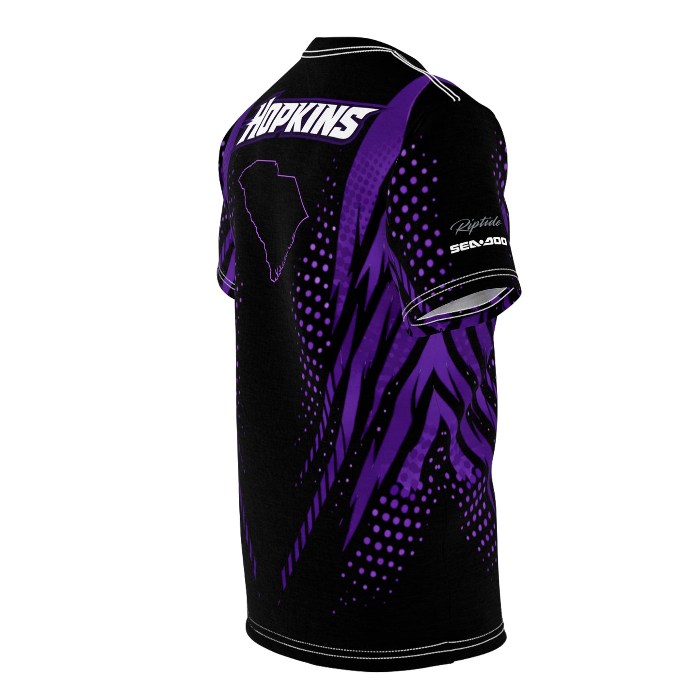 SeaDoo RXTX Cyber Racing Dri Fit Tee — Midnight Purple & Black All-Over Print