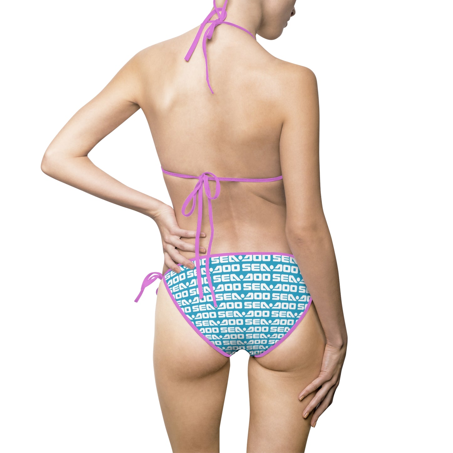 SeaDoo Turquoise Pattern Bikini Swimsuit | Triangle Tie-Side Bikini