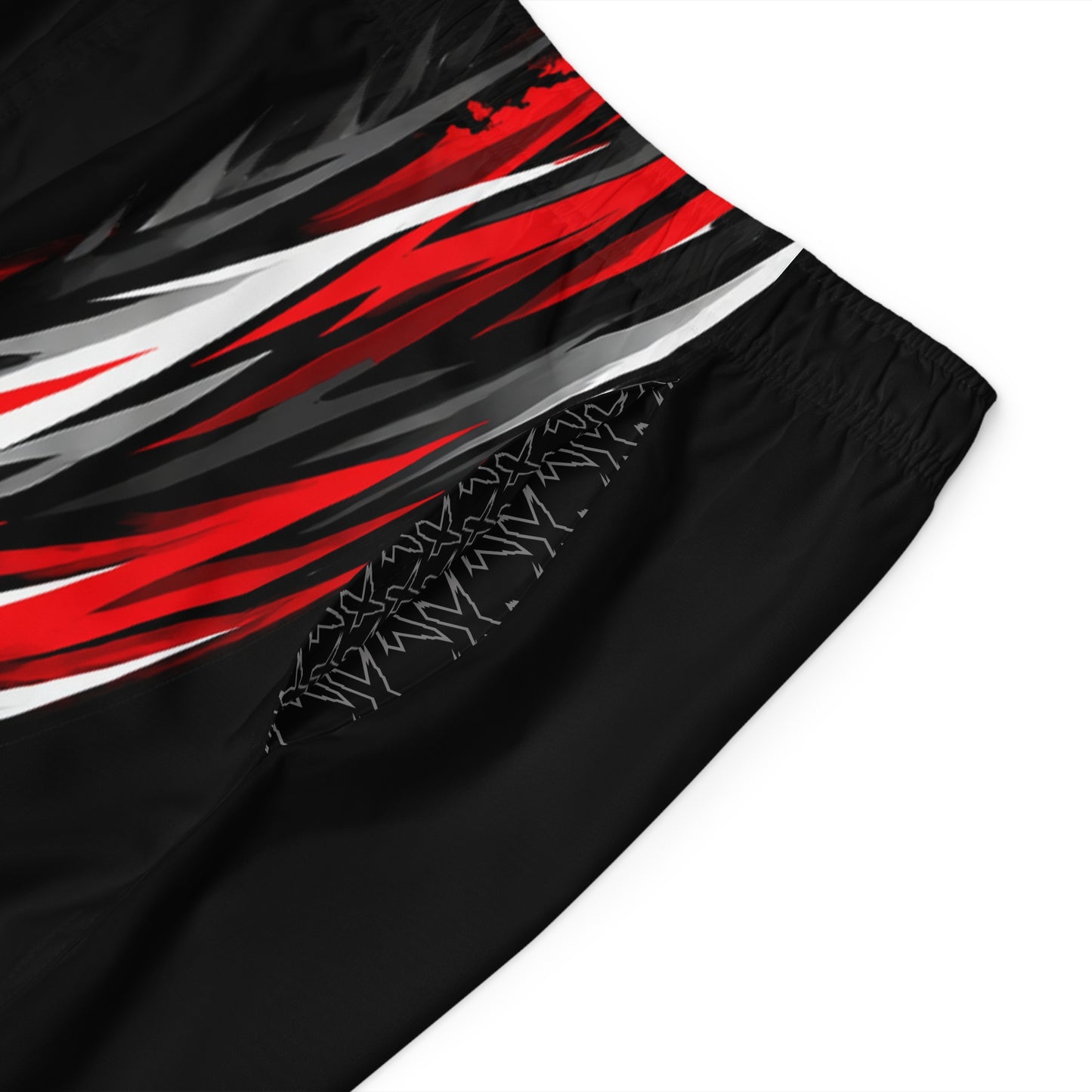 Men's RXTX Performance Racing Board Shorts — Quick-Dry Surf & Swim Trunks Black & Red