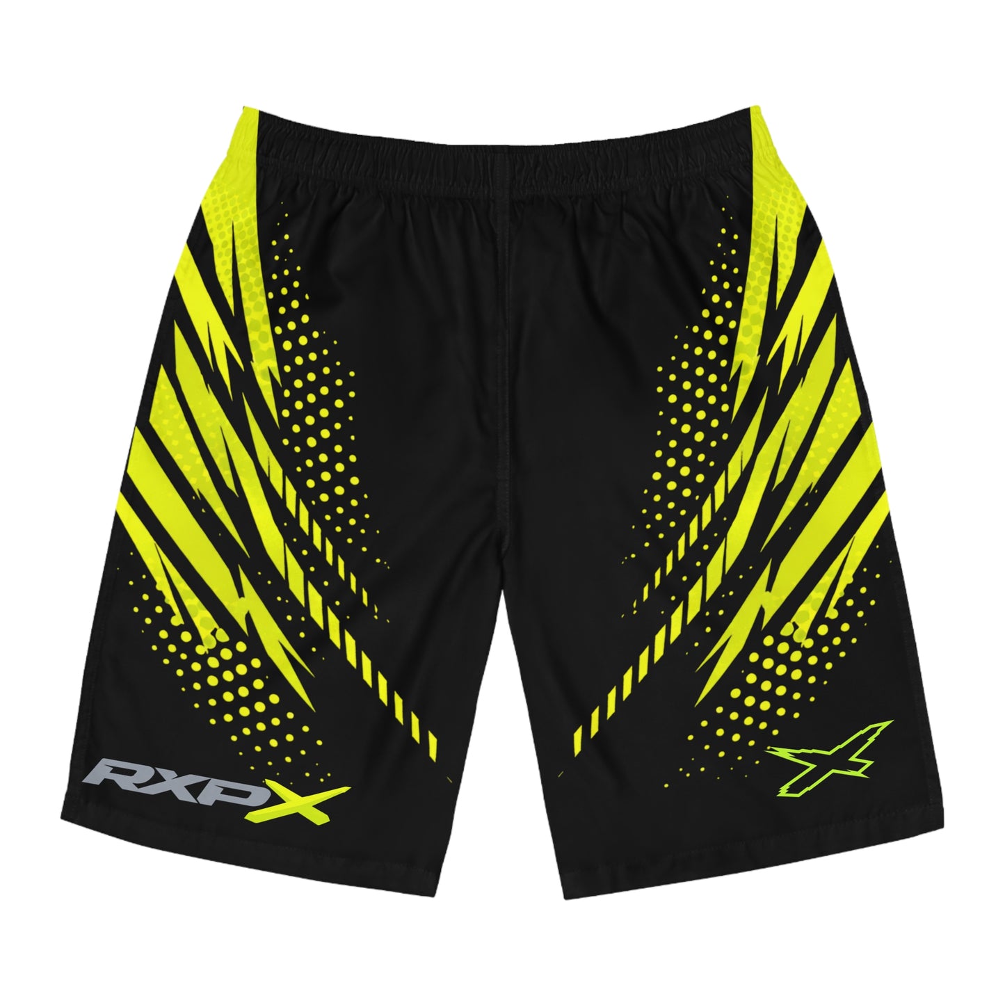 SeaDoo RXPX X-Team Men's Black & Manta Green Racing Board Shorts — Athletic Swim Trunks
