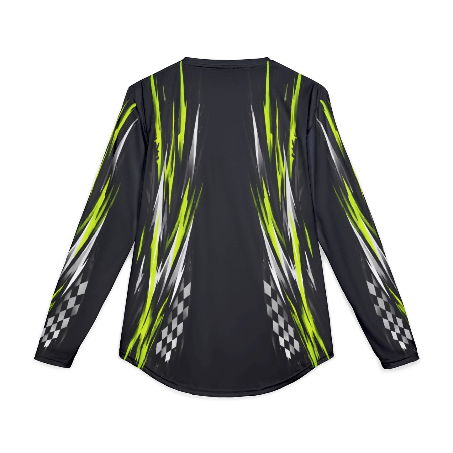 Men's RXPX Racing UV Long Sleeve Jersey Shirt — Dri Fit UPF Performance Tee - Black & Manta Green