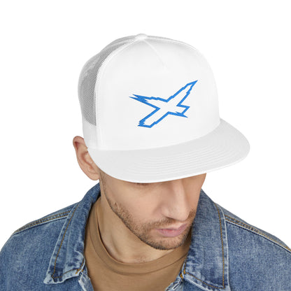 SeaDoo X-Team Performance Embroidered Trucker Cap — Mesh 5-Panel Hat Gulfstream Blue
