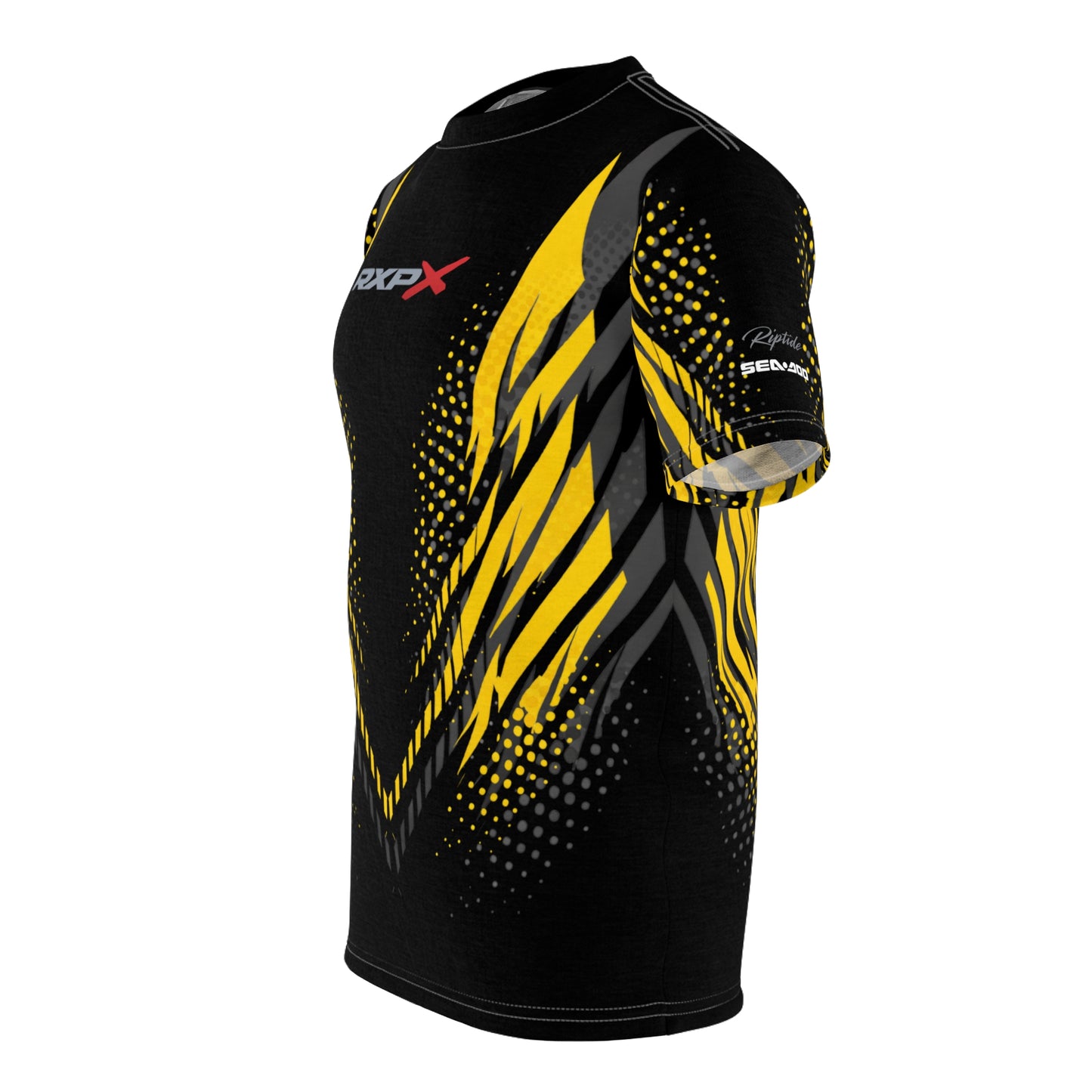 SeaDoo RXPX X-Team Cyber Racing Dri Fit Tee — Millenium Yellow Grey & Black All-Over Print