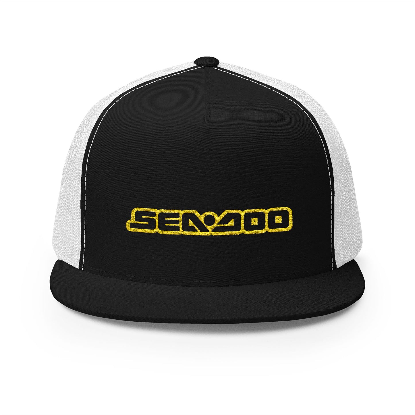 Sea-Doo Embroidered Trucker Hat — Retro Watersports Cap Yellow