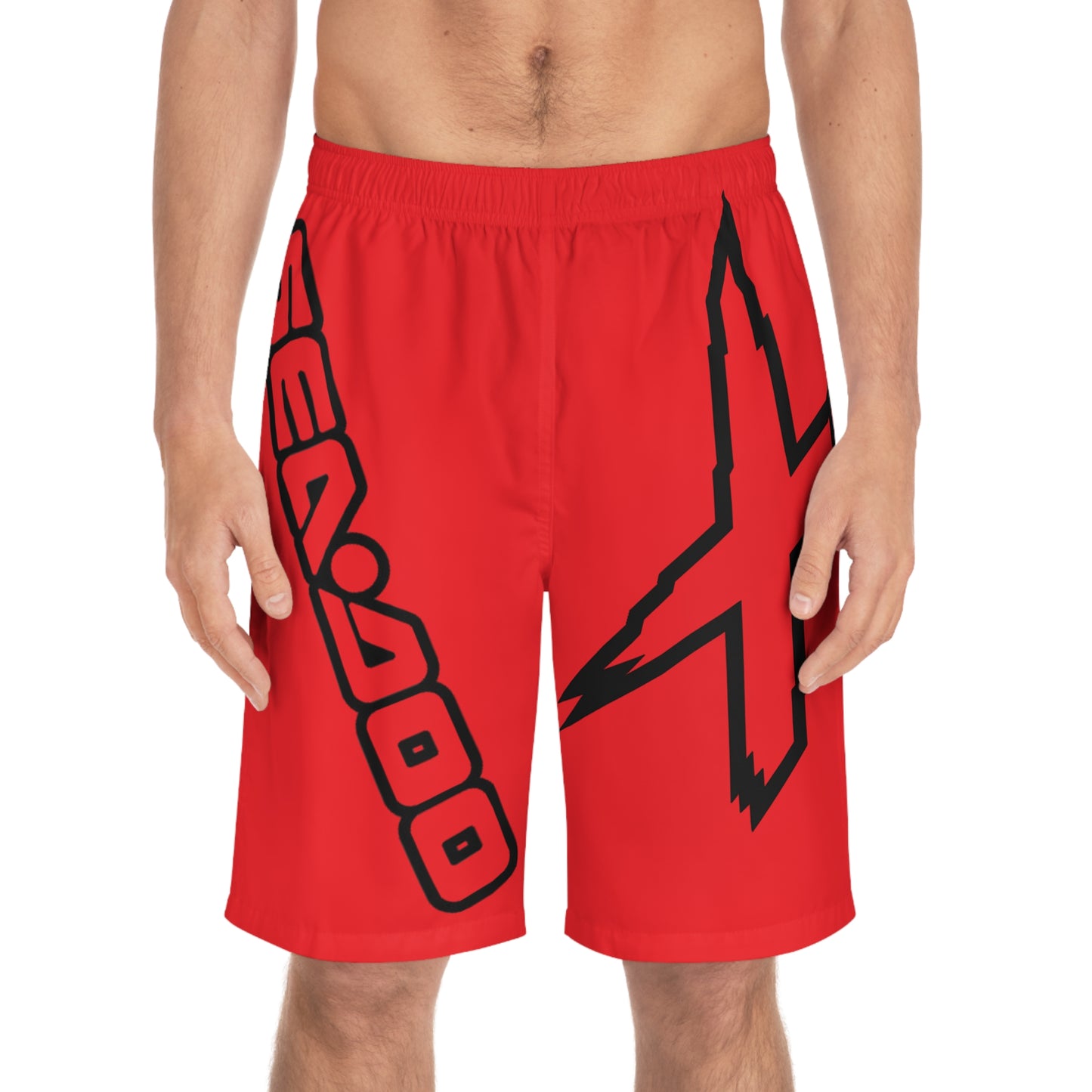 Men's X-Team Performance Board Shorts Loud— Beach Swim Trunks Red