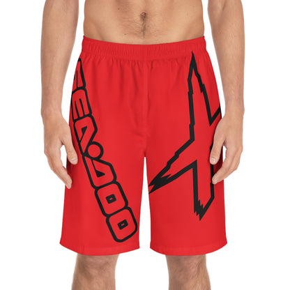 Men's X-Team Performance Board Shorts Loud— Beach Swim Trunks Red