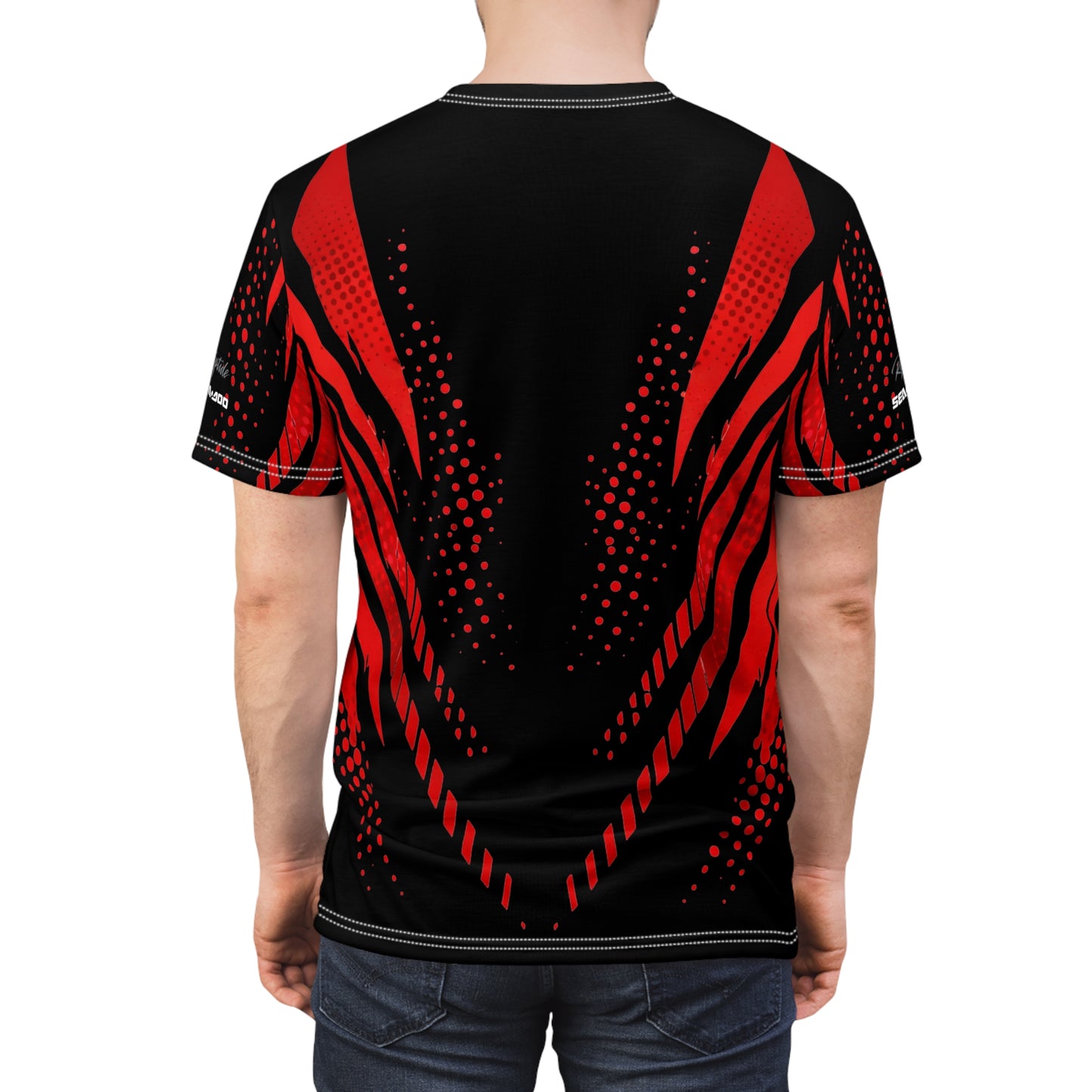 SeaDoo RXTX X-Team Cyber Racing Dri Fit Tee — Red & Black All-Over Print