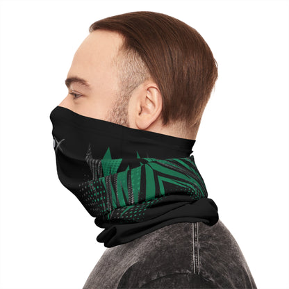 SeaDoo RXPX Racing Neck Gaiter — Apex Racing Green & Carbon Fiber Midweight Face Shield Mask