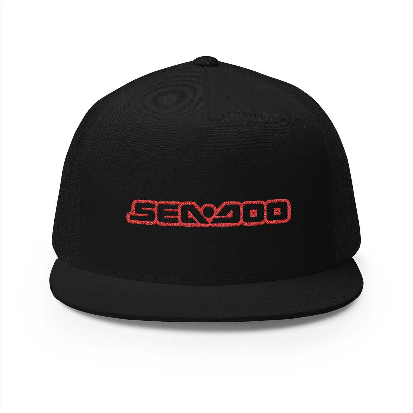 Sea-Doo Embroidered Trucker Hat — Retro Watersports Cap Red