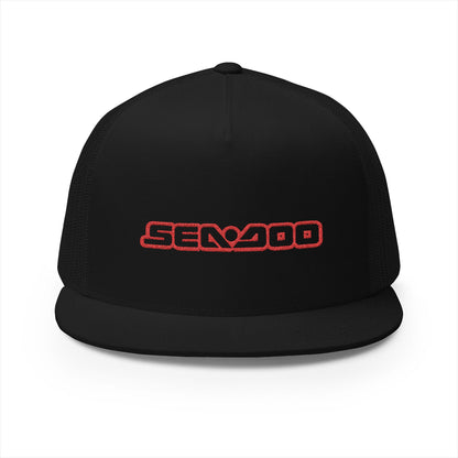 Sea-Doo Embroidered Trucker Hat — Retro Watersports Cap Red