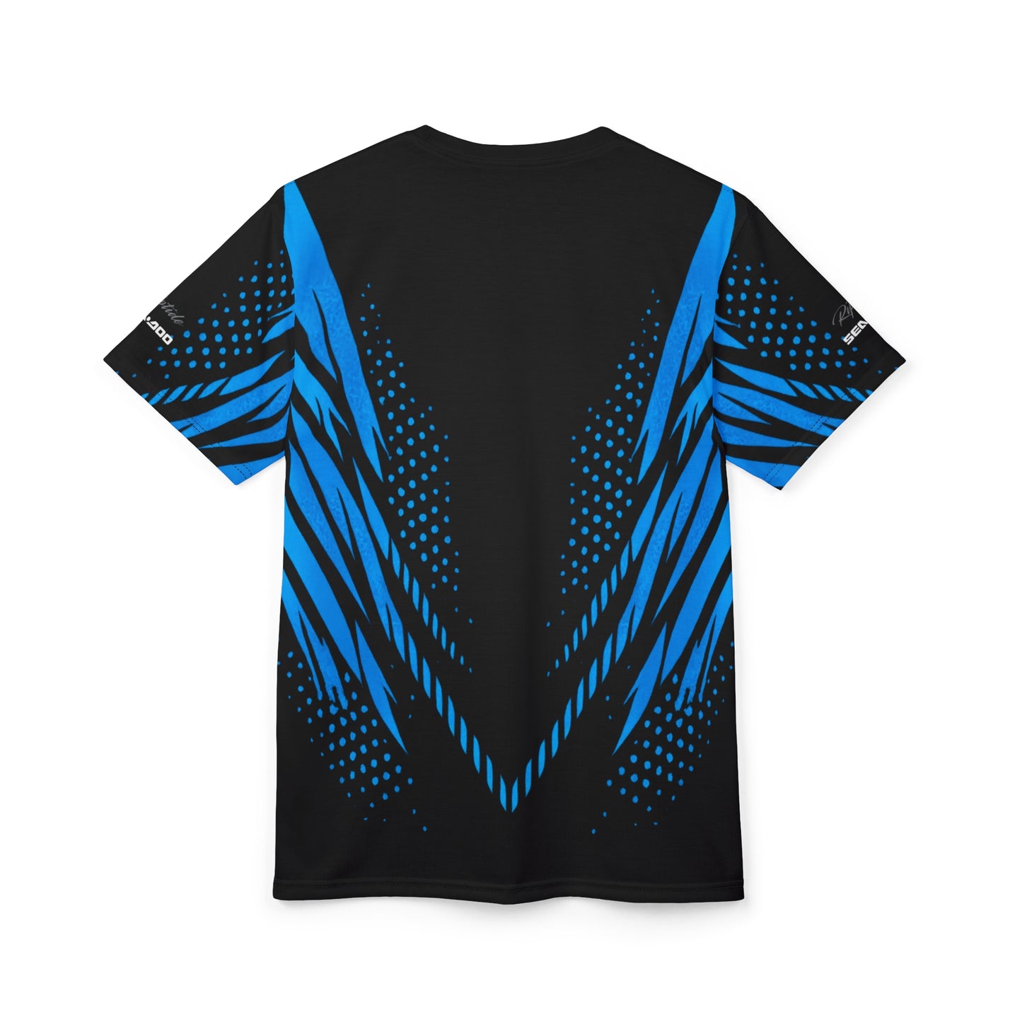 SeaDoo RXPX X-Team Cyber Racing Dri Fit Tee — Gulfstream Blue & Black All-Over Print