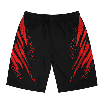 SeaDoo RXPX X-Team Men's Black & Red Racing Board Shorts — Athletic Swim Trunks