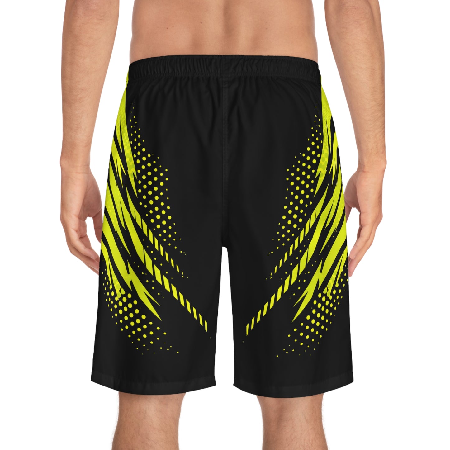 SeaDoo RXTX X-Team Men's Black & Manta Green Racing Board Shorts — Athletic Swim Trunks