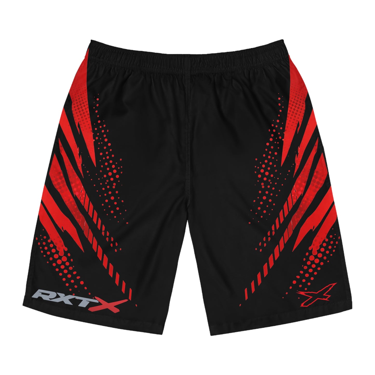 SeaDoo RXTX X-Team Men's Black & Red Racing Board Shorts — Athletic Swim Trunks