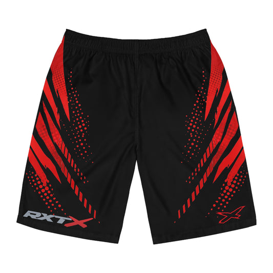 SeaDoo RXTX X-Team Men's Black & Red Racing Board Shorts — Athletic Swim Trunks