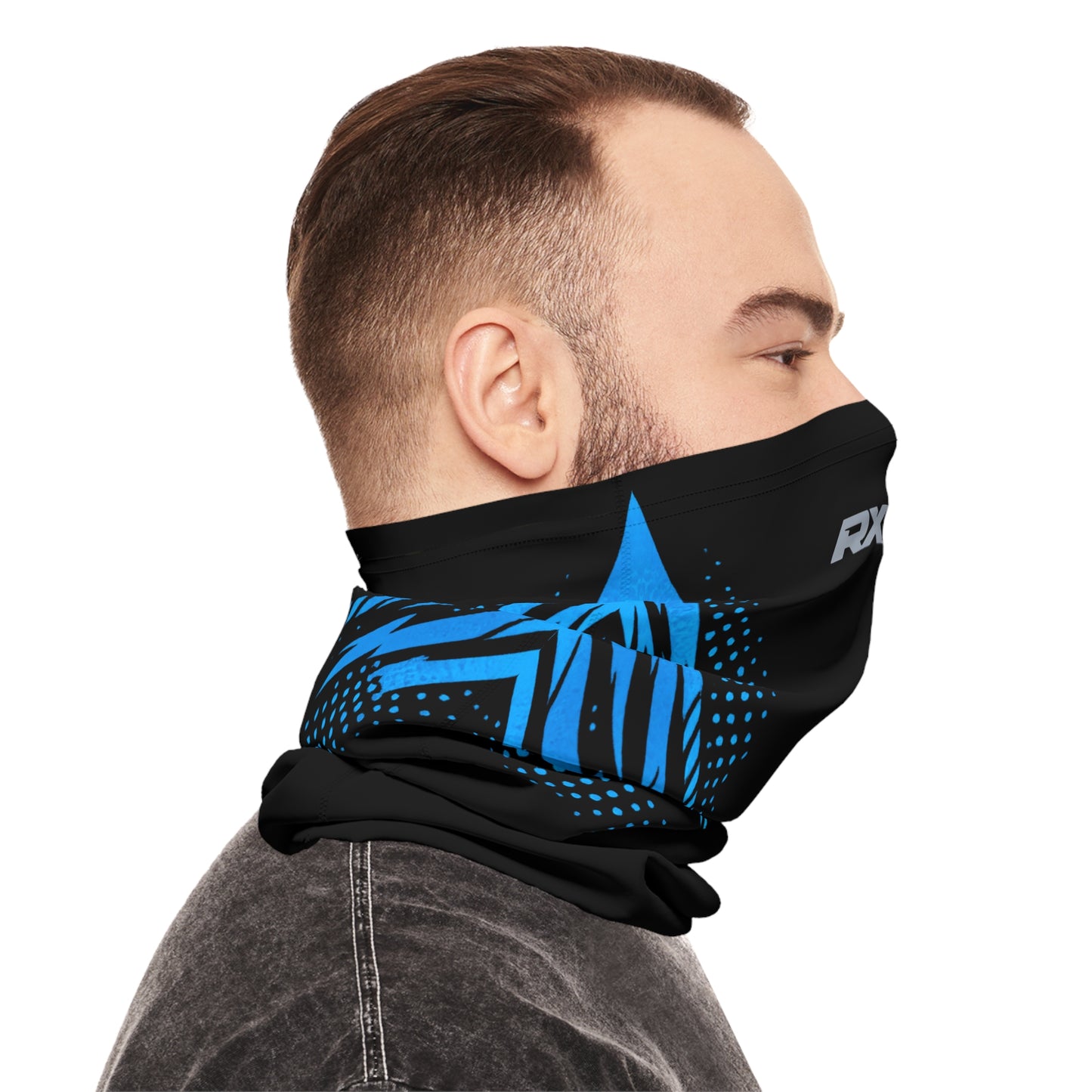 SeaDoo RXPX Racing Neck Gaiter — Gulfstream Blue & Black Midweight Face Shield Mask