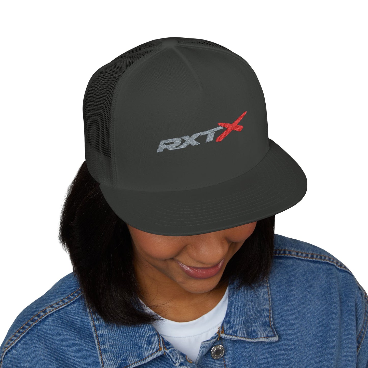 RXTX Embroidered Snap Back Trucker Cap - 5-Panel Mesh Hat