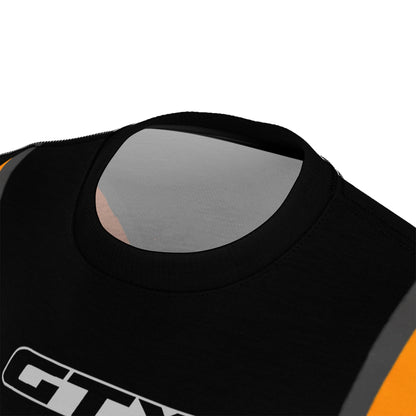 SeaDoo GTX X-Team Cyber Racing Dri Fit Tee — Grey & Orange All-Over Print