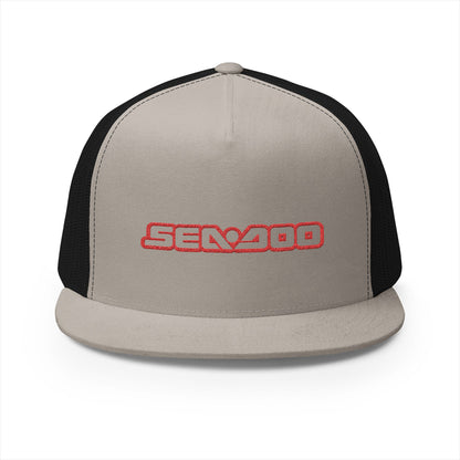Sea-Doo Embroidered Trucker Hat — Retro Watersports Cap Red