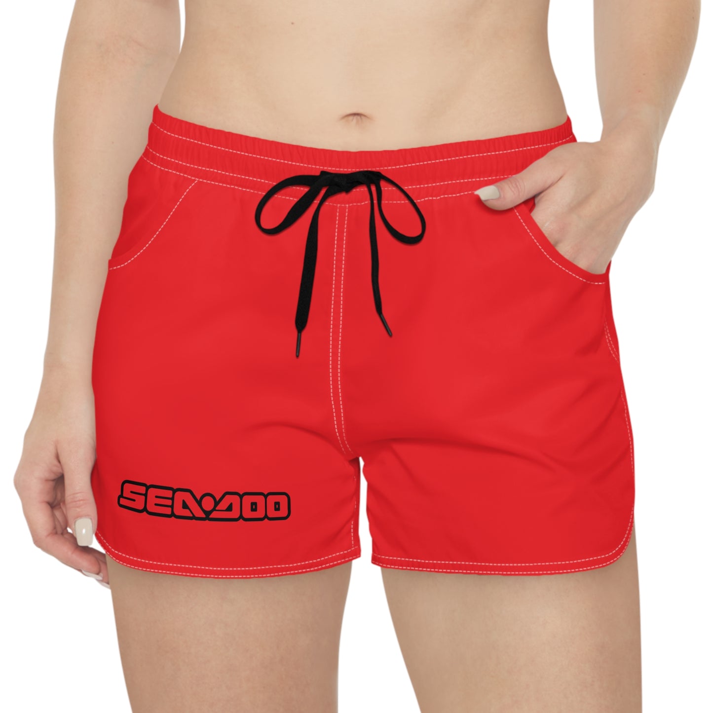 SeaDoo Performance Swim Shorts Women's Beach Riding Shorts Red