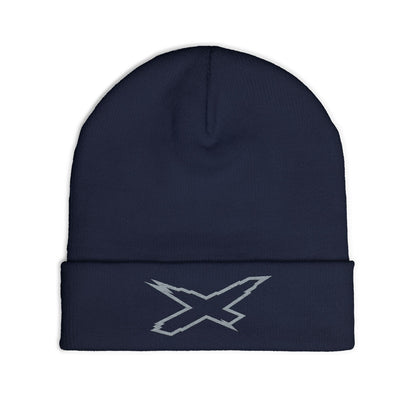 X-Team Knit Beanie — Embroidered Winter Hat Steel Grey