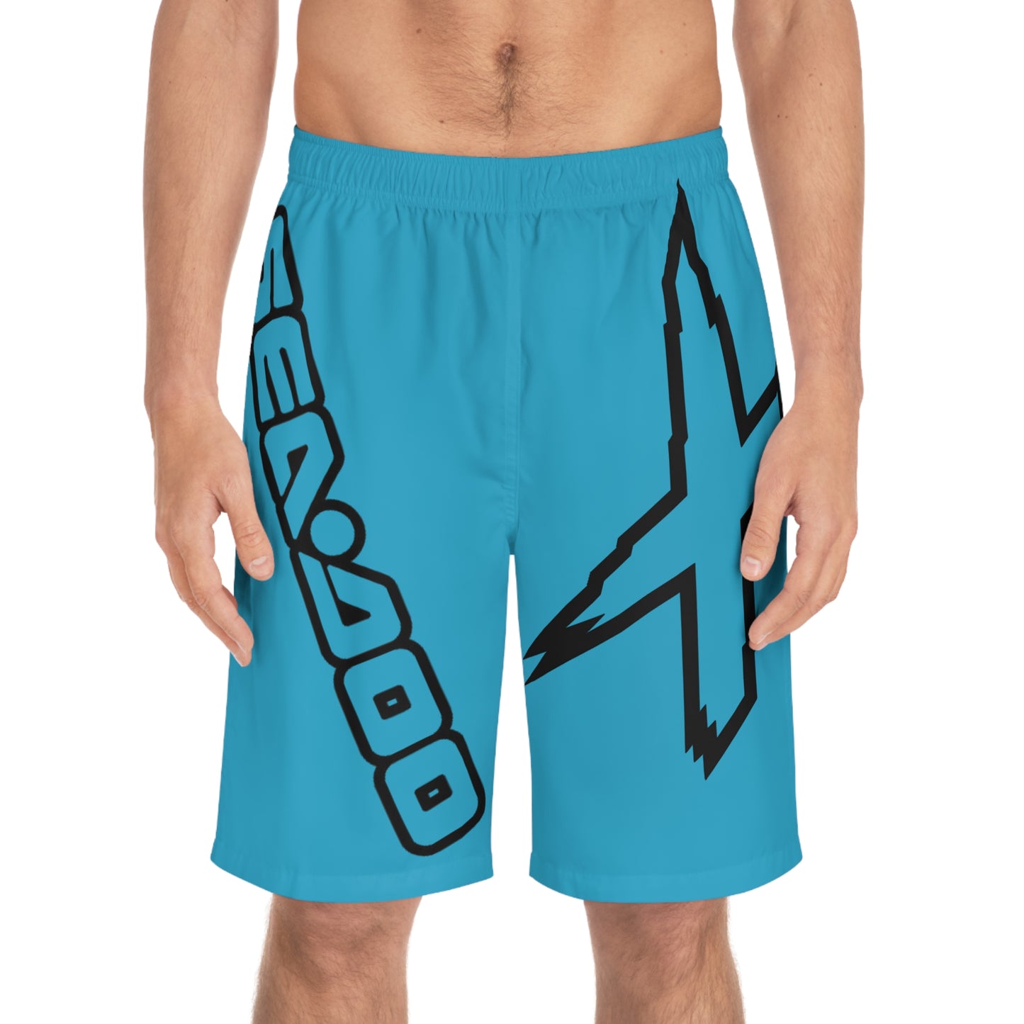 Men's X-Team Performance Board Shorts Loud— Beach Swim Trunks Turquoise