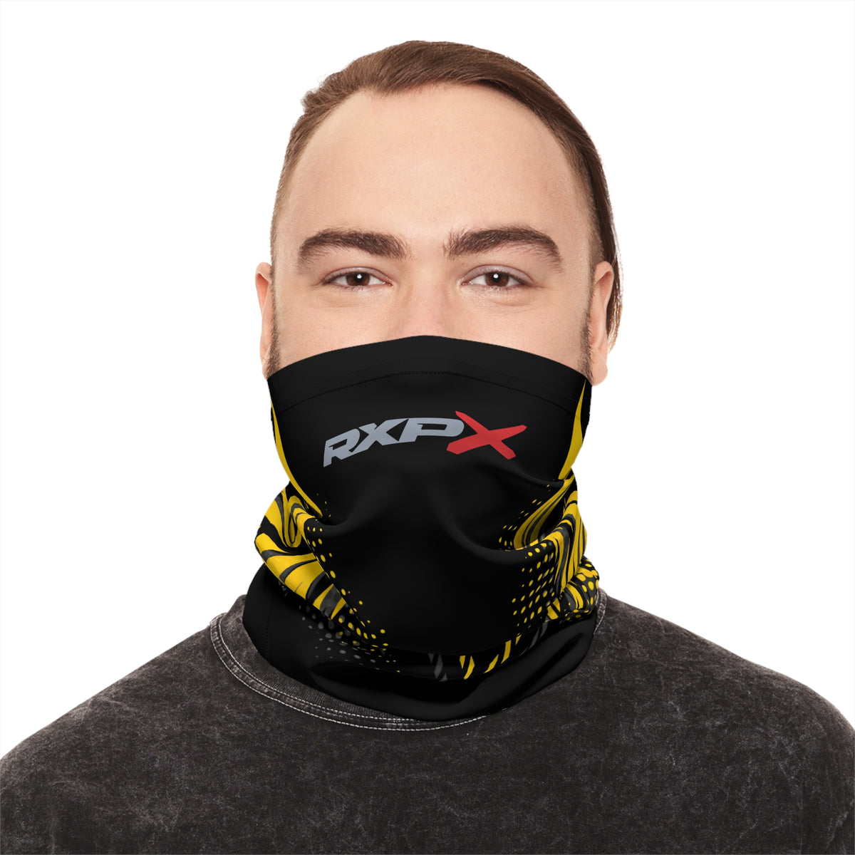 SeaDoo RXPX Racing Neck Gaiter — Millenium Yellow & Grey Midweight Face Shield Mask