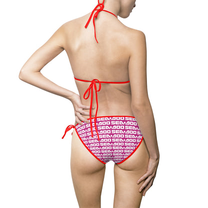 SeaDoo Pink Pattern Bikini Swimsuit | Triangle Tie-Side Bikini