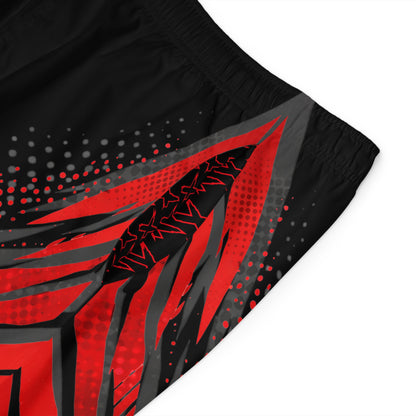 SeaDoo GTRX X-Team Men's Black & Red Racing Board Shorts — Athletic Swim Trunks