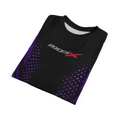 RXPX Cyber Racing Dri Fit Tee — Midnight Purple & Black All-Over Print