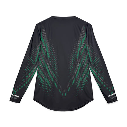 Men's SeaDoo RXPX X-Team Performance UPF Protection UV Long Sleeve Shirt — Apex Racing Green & Carbon Fiber