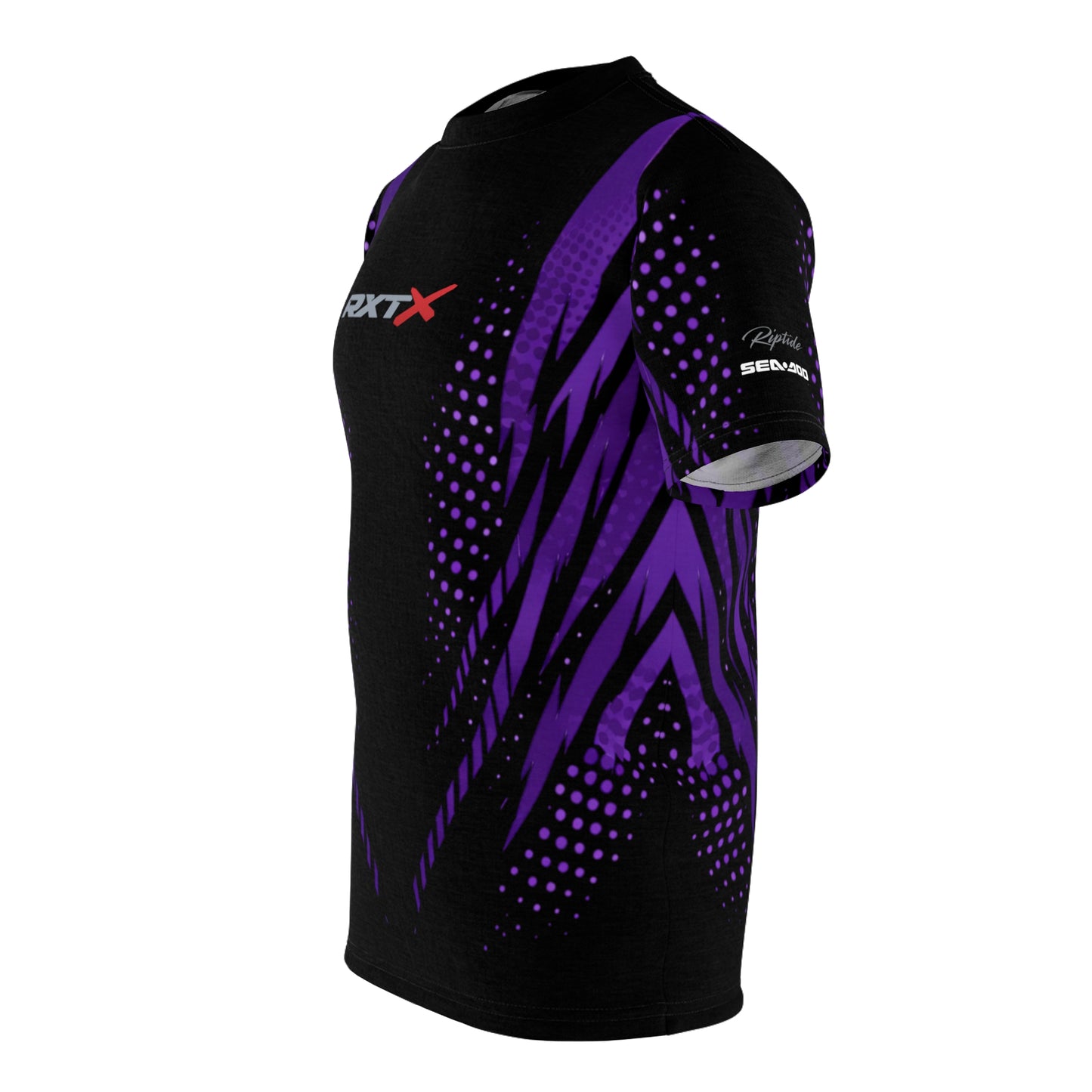 SeaDoo RXTX Cyber Racing Dri Fit Tee — Midnight Purple & Black All-Over Print