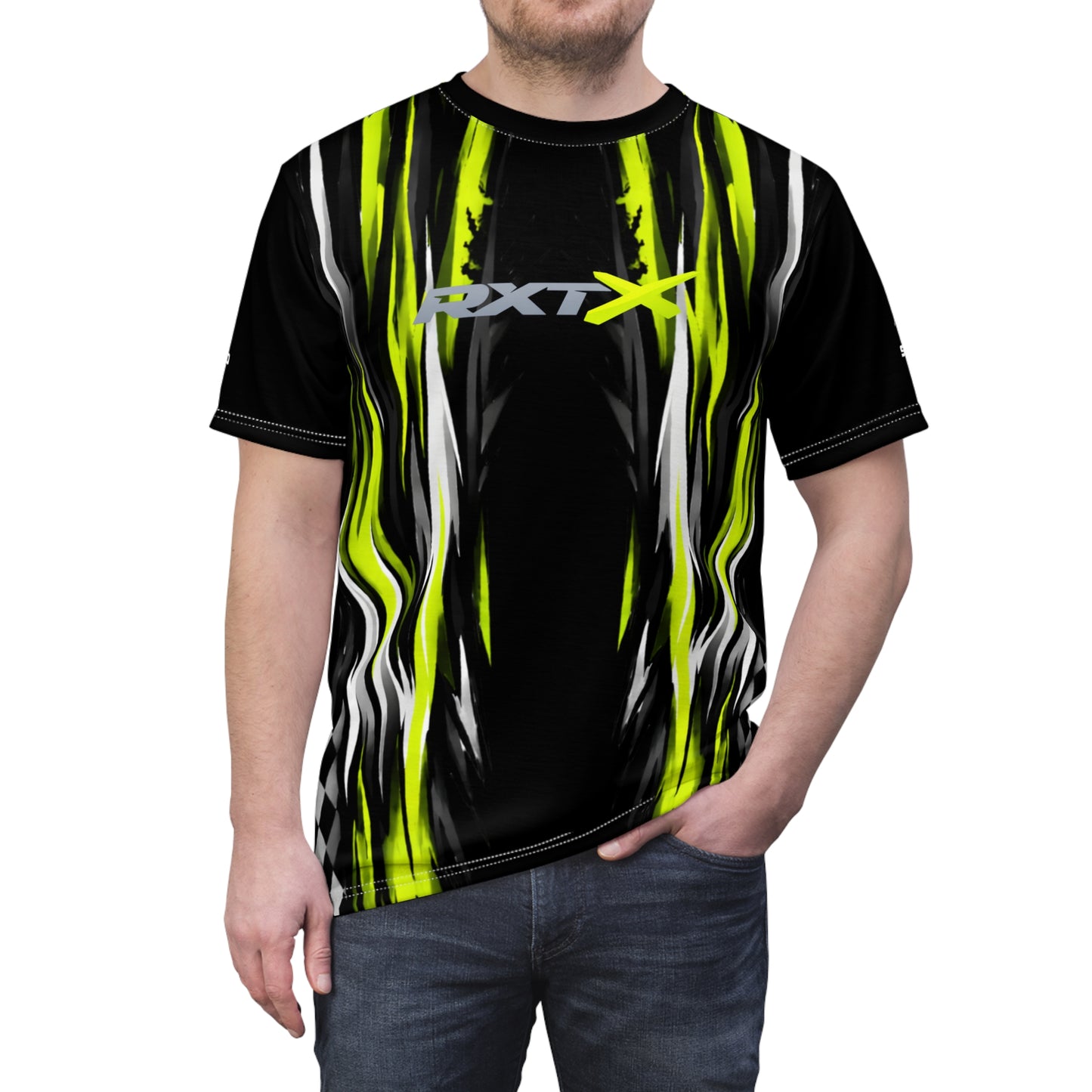SeaDoo RXT-X Racing Graphic Tee — Manta Green & Black All-Over Print