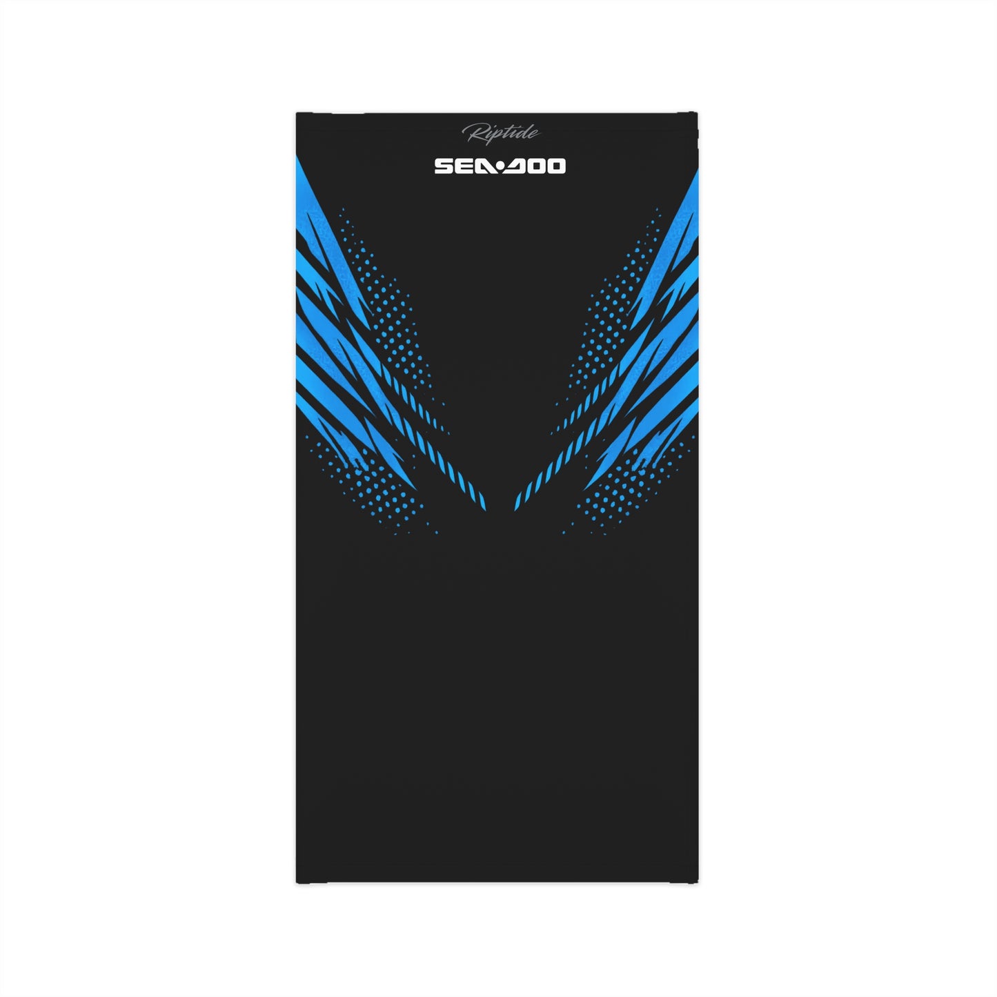 SeaDoo RXTX Racing Neck Gaiter — Gulfstream Blue & Black Midweight Face Shield Mask
