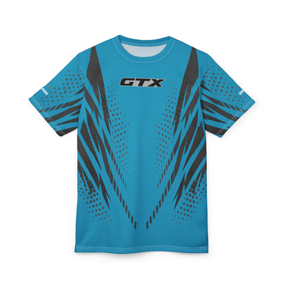 SeaDoo GTX X-Team Cyber Racing Dri Fit Tee — Grey & Teal All-Over Print