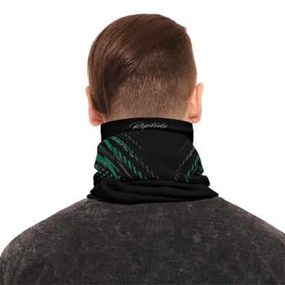SeaDoo RXPX Racing Neck Gaiter — Apex Racing Green & Carbon Fiber Midweight Face Shield Mask