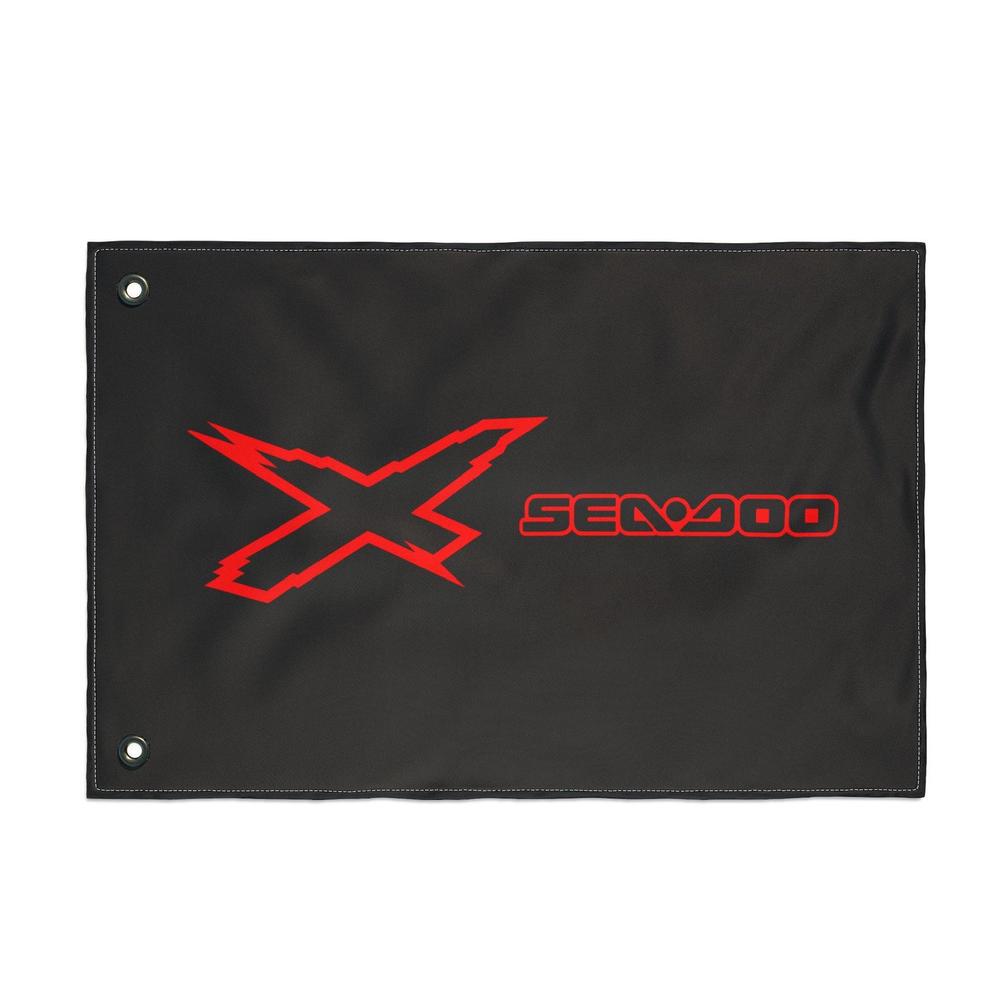 Sea‑Doo X Performance Flag — Double‑Sided Black & Red PWC Banner