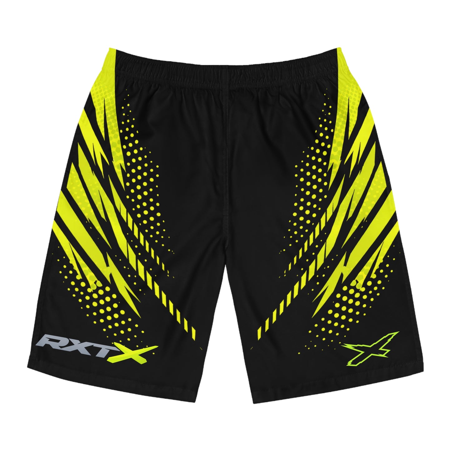 SeaDoo RXTX X-Team Men's Black & Manta Green Racing Board Shorts — Athletic Swim Trunks