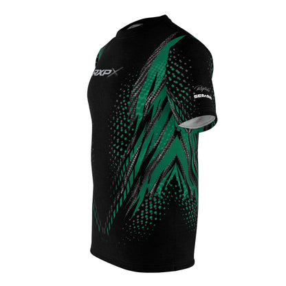 SeaDoo RXPX X-Team Cyber Racing Dri Fit Tee — Apex Racing Green & Carbon Fiber All-Over Print
