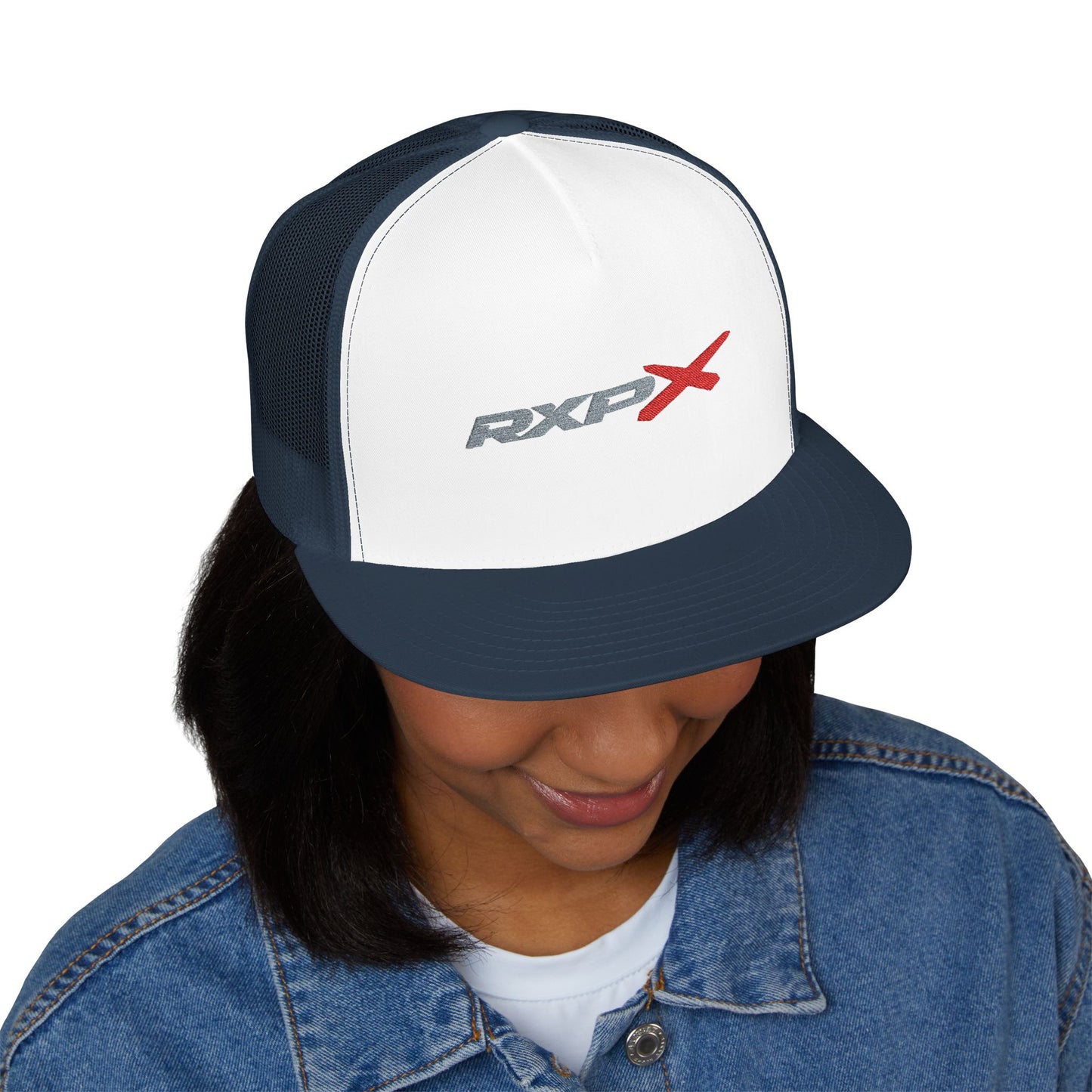RXPX Embroidered Snap Back Trucker Cap - 5-Panel Mesh Hat