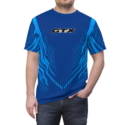 SeaDoo GTX X-Team Cyber Racing Dri Fit Tee — Gulfstream Blue & Abyss Blue All-Over Print