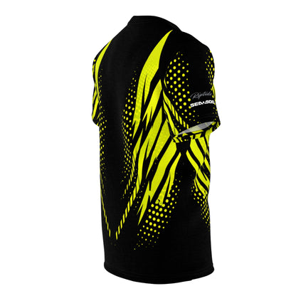 SeaDoo RXTX X-Team Cyber Racing Dri Fit Tee — Manta Green & Black All-Over Print
