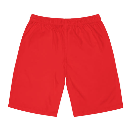 Men's X-Team Performance Board Shorts — Beach Swim Trunks Red