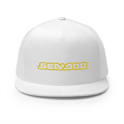 Sea-Doo Embroidered Trucker Hat — Retro Watersports Cap Yellow