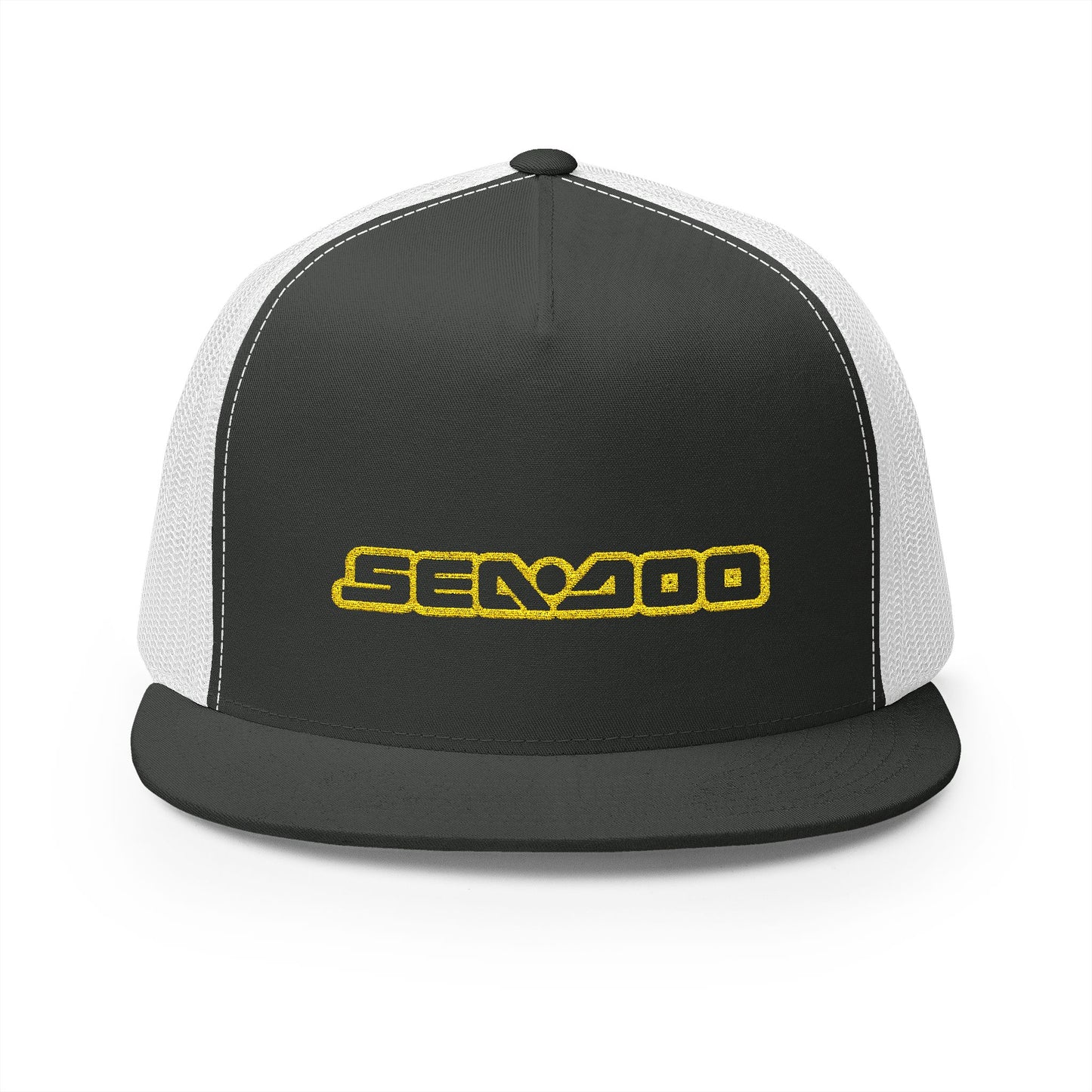 Sea-Doo Embroidered Trucker Hat — Retro Watersports Cap Yellow