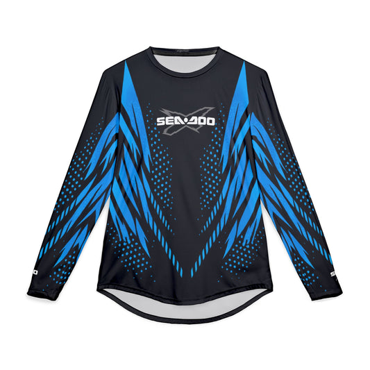 Men's SeaDoo X-Team Performance UPF Protection UV Long Sleeve Shirt — Gulfstream Blue
