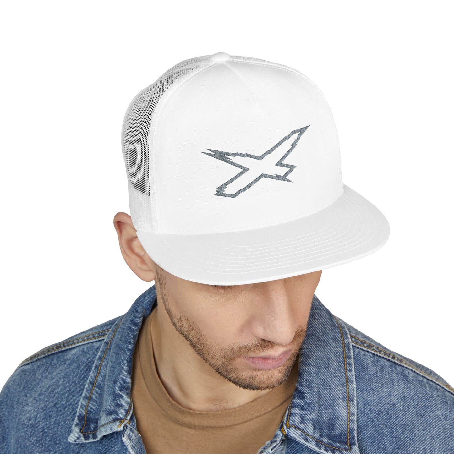 X-Team Performance Embroidered Trucker Cap — Mesh 5-Panel Hat Steel Grey