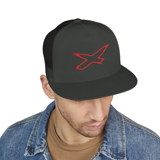 X-Team Performance Embroidered Trucker Cap — Mesh 5-Panel Hat Red