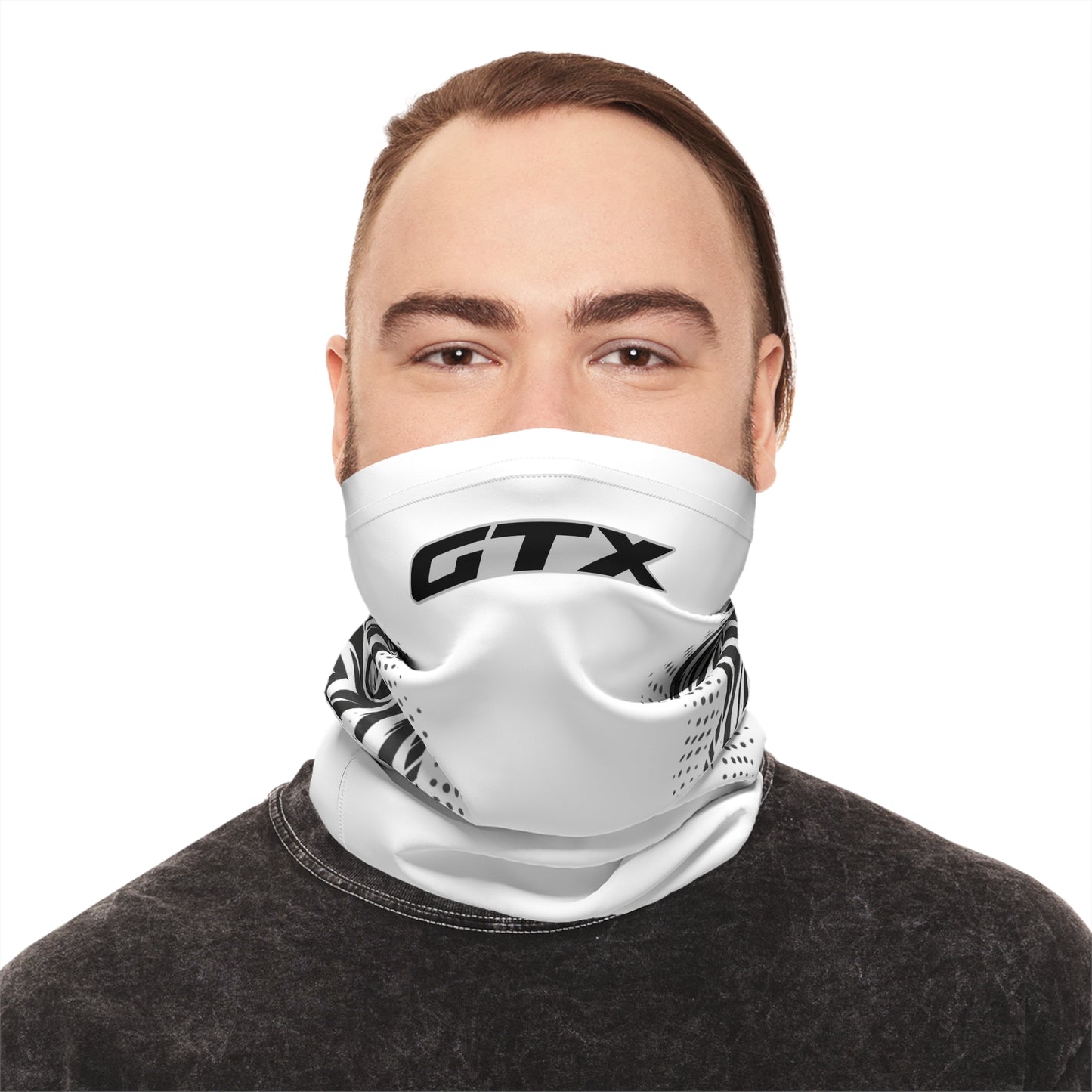 SeaDoo GTX Racing Neck Gaiter — Grey & White Midweight Face Shield Mask