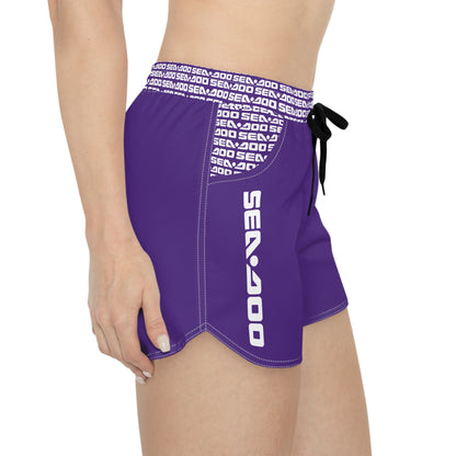 SeaDoo Performance Swim Shorts Women's Beach Riding Shorts Purple - Vert